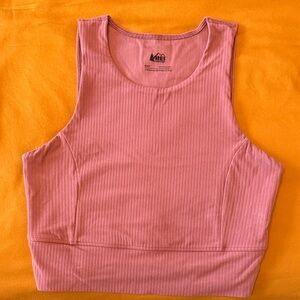 Pink Ribbed Women's Crop Top